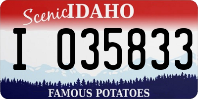 ID license plate I035833