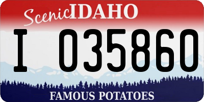 ID license plate I035860