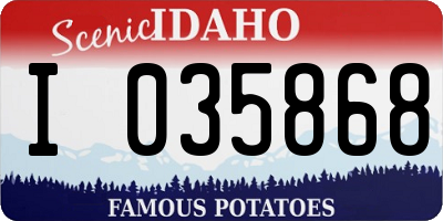 ID license plate I035868