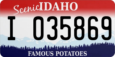 ID license plate I035869