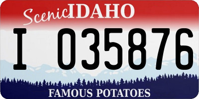 ID license plate I035876