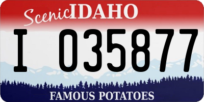 ID license plate I035877