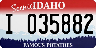 ID license plate I035882