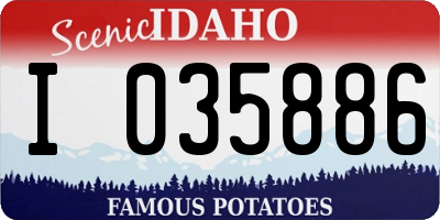 ID license plate I035886