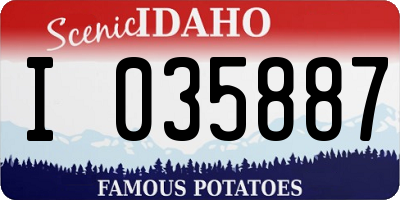 ID license plate I035887