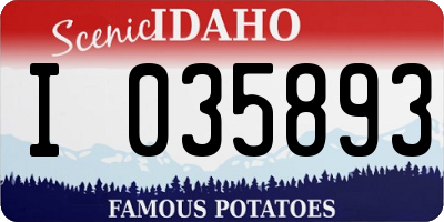 ID license plate I035893