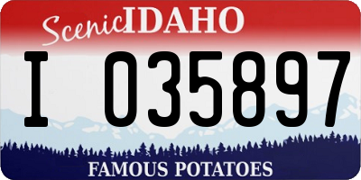 ID license plate I035897