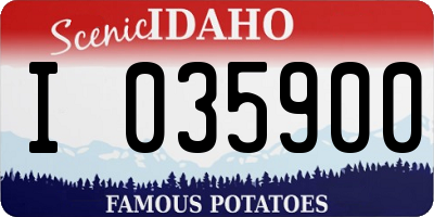 ID license plate I035900