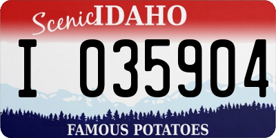 ID license plate I035904