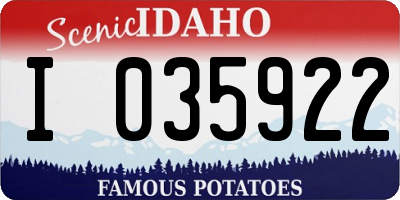 ID license plate I035922