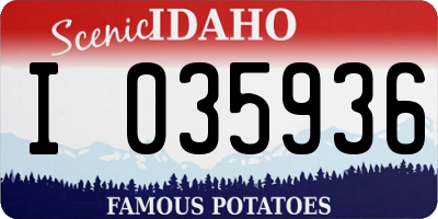 ID license plate I035936