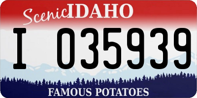 ID license plate I035939