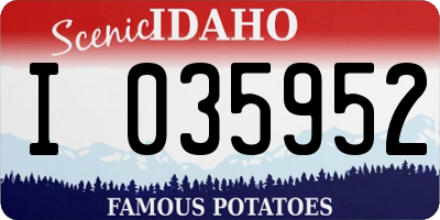 ID license plate I035952