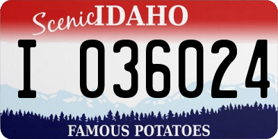 ID license plate I036024