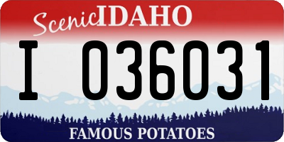ID license plate I036031