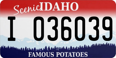 ID license plate I036039