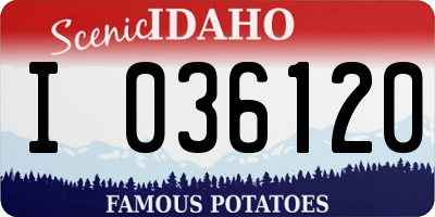 ID license plate I036120
