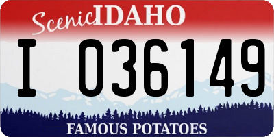 ID license plate I036149