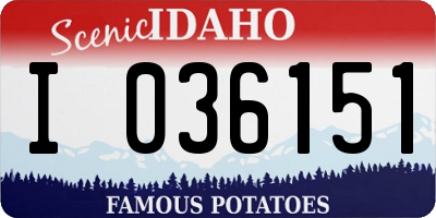 ID license plate I036151