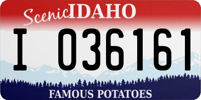 ID license plate I036161