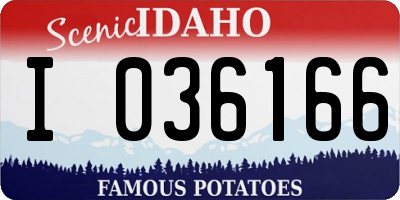 ID license plate I036166