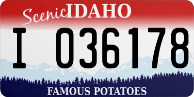 ID license plate I036178