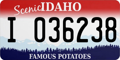 ID license plate I036238