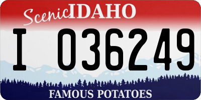 ID license plate I036249
