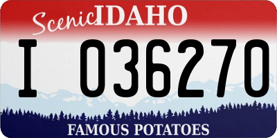 ID license plate I036270