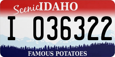 ID license plate I036322