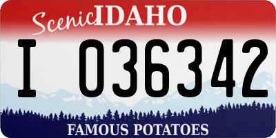 ID license plate I036342