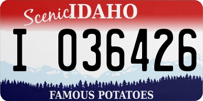 ID license plate I036426