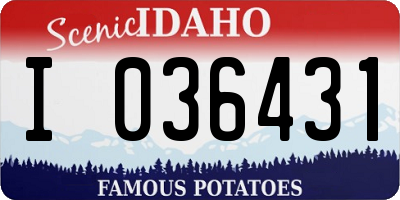 ID license plate I036431