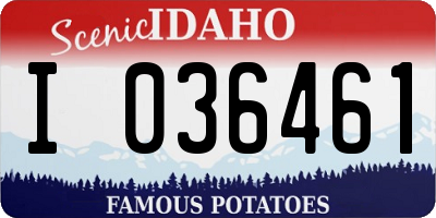 ID license plate I036461