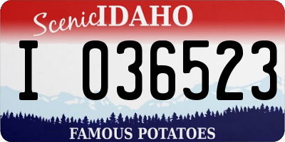 ID license plate I036523