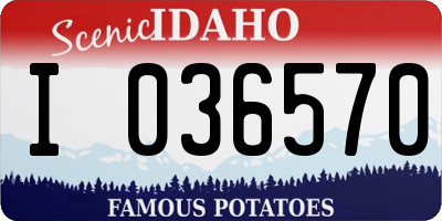 ID license plate I036570