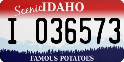 ID license plate I036573