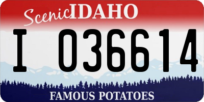 ID license plate I036614