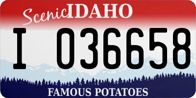 ID license plate I036658