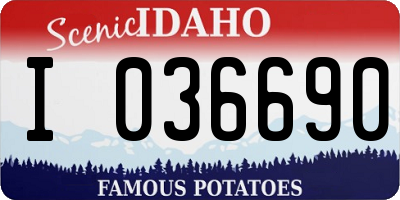 ID license plate I036690