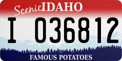ID license plate I036812