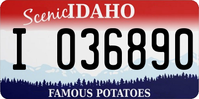 ID license plate I036890