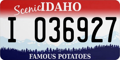 ID license plate I036927