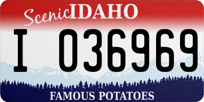 ID license plate I036969