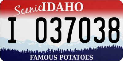 ID license plate I037038