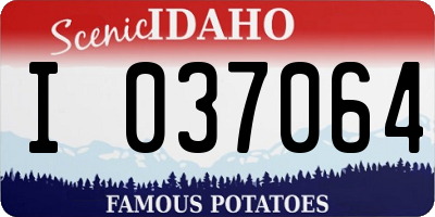 ID license plate I037064
