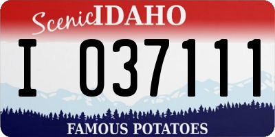 ID license plate I037111