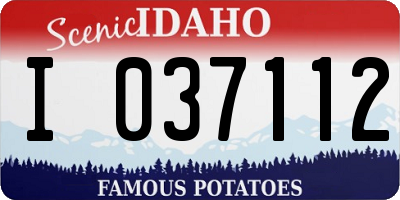 ID license plate I037112