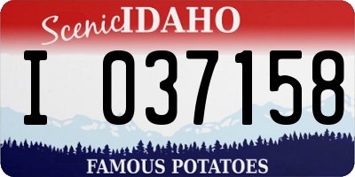 ID license plate I037158