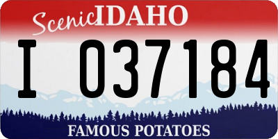 ID license plate I037184